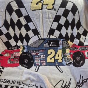 Nascar Racing Car Blanket with Red and Blue Design